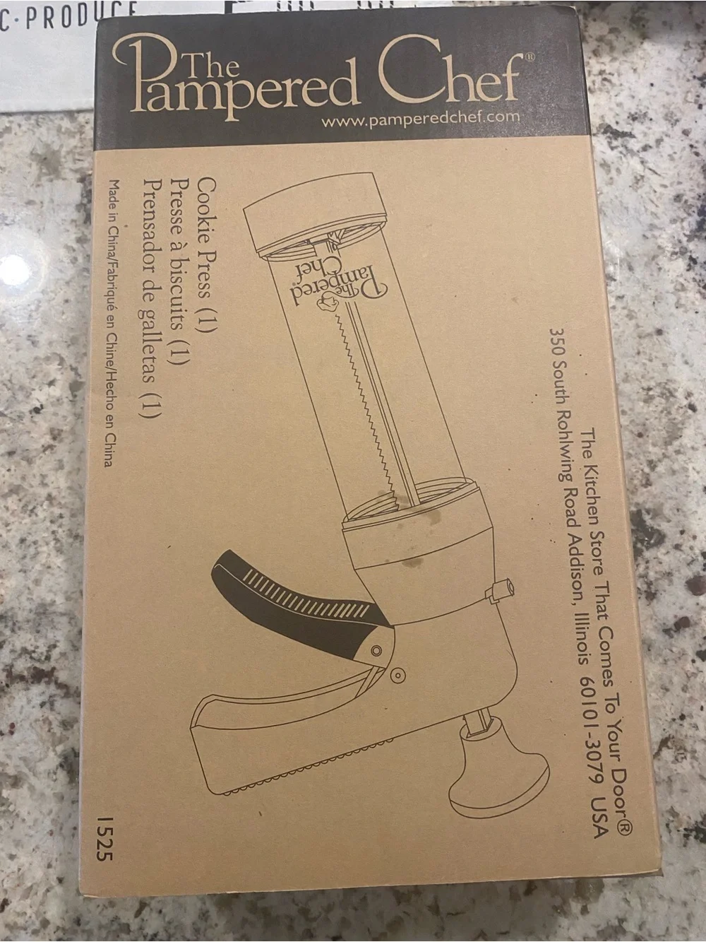 The Pampered Chef Cookie Press - Kraft Brown with Black Logo